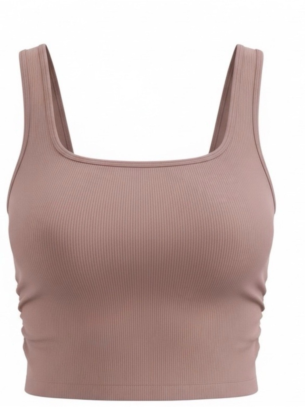 NEW OQQ Square Neck Tank Top with scrunching—Dusty Blush